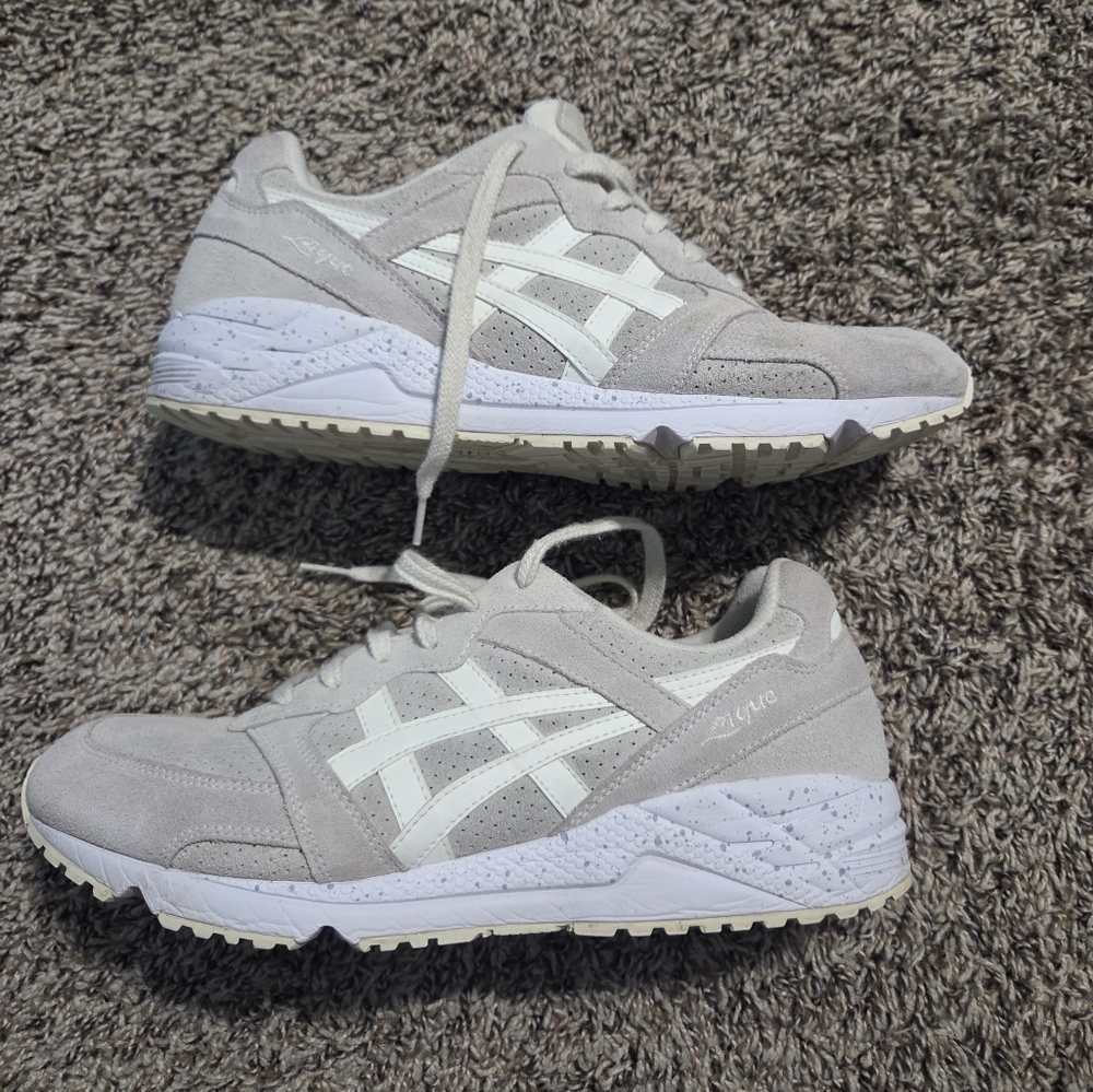 Asics Light Gray and White Athletic Shoes